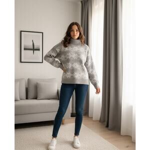 Cupcakes and Cashmere Sweater Gray/ White Size XL Pullover